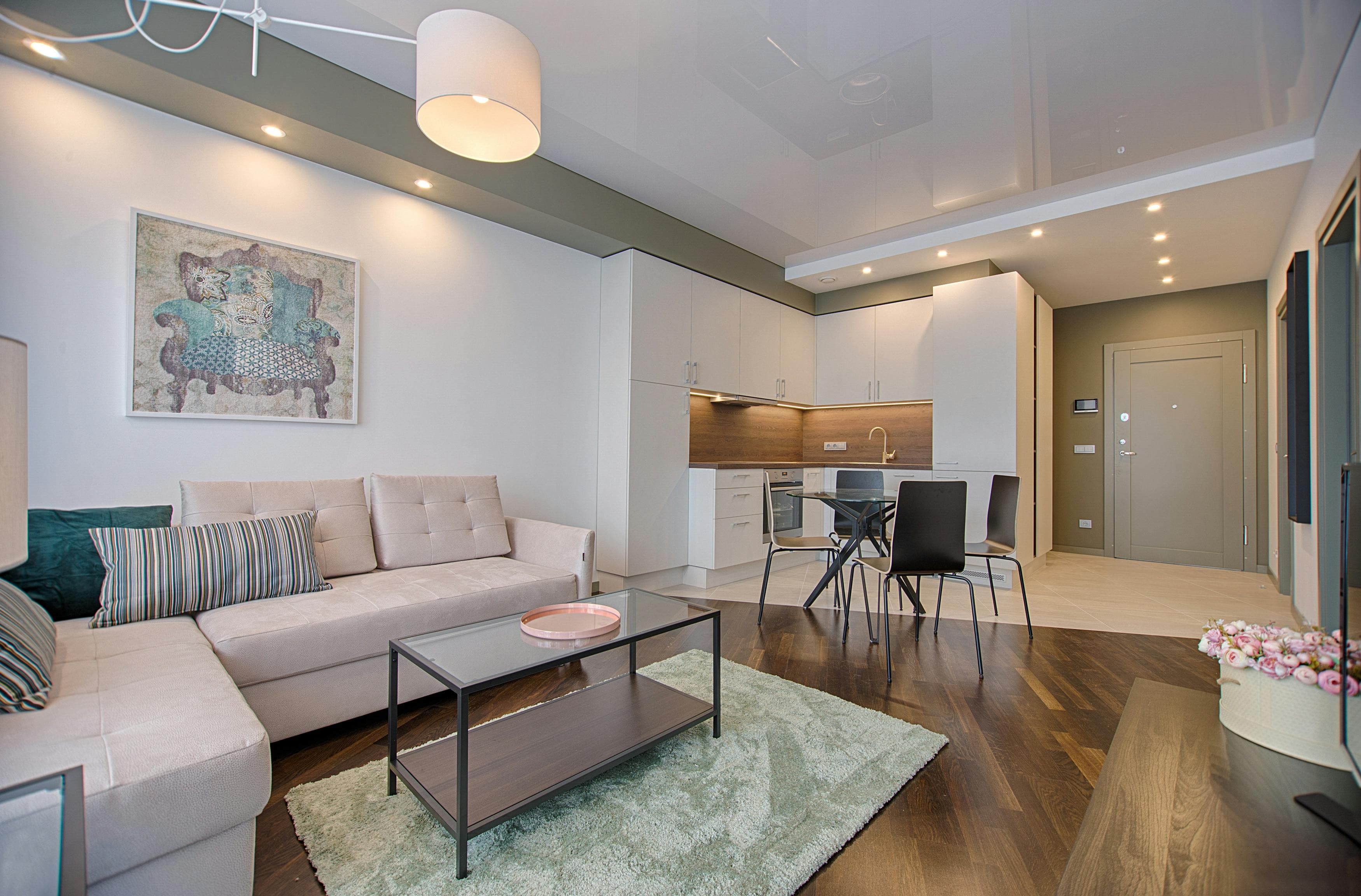 Cosy warm living room in winter with sealed doors